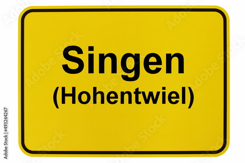 Illustration eines Ortsschildes der Stadt Singen (Hohentwiel) photo