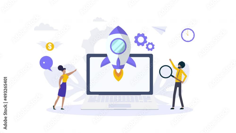 startup accelerator animation. Startup team receive mentoring and training.Business team brainstorm startup accelerator animation. Startup team receive mentoring and training.Business team brainstorm