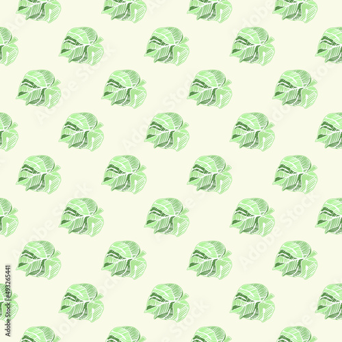 Hand drawn embroidery monstera leaves tropical seamless pattern. Palm leaf endless wallpaper.