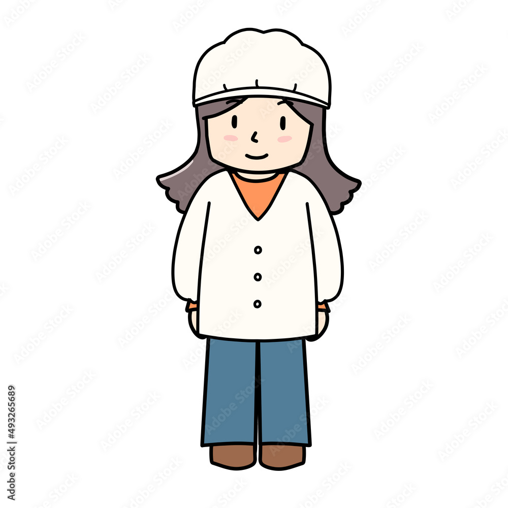 白衣を着た女の子のイラスト