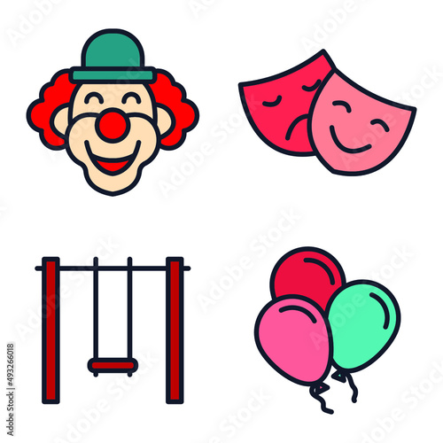 Amusement Park set icon symbol template for graphic and web design collection logo vector illustration