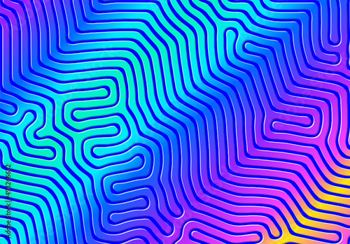 Abstract background with optical illusion generative pattern and vibrant fluid psychedelic colors