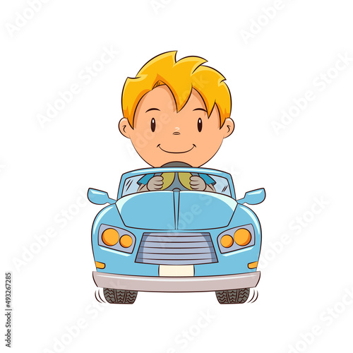 Kid driving car