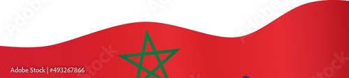 Morocco flag wave  isolated  on png or transparent background Symbol Morocco template for banner card advertising  promote and business matching country poster  vector illustration