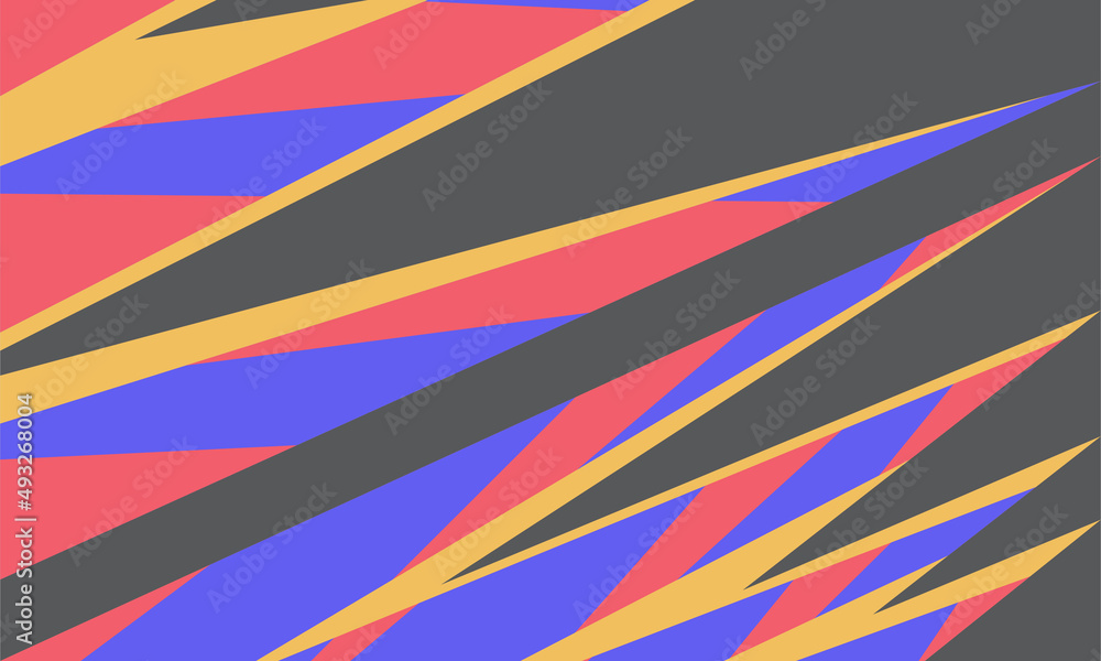 Abstract background with colorful overlapping sharp and zigzag lines pattern