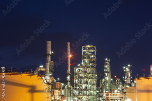 Twilight scene of tank oil refinery plant and tower column of Petrochemistry industry © chitsanupong