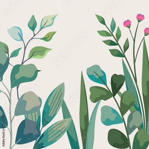 poster with branches green