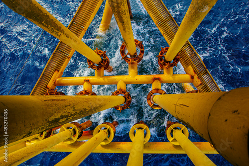 Offshore drill yellow oil and gas