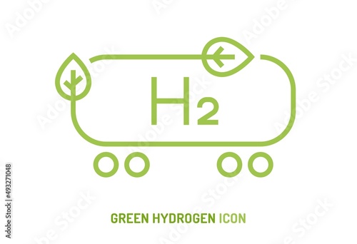 Green hydrogen production symbol. Editable vector illustration