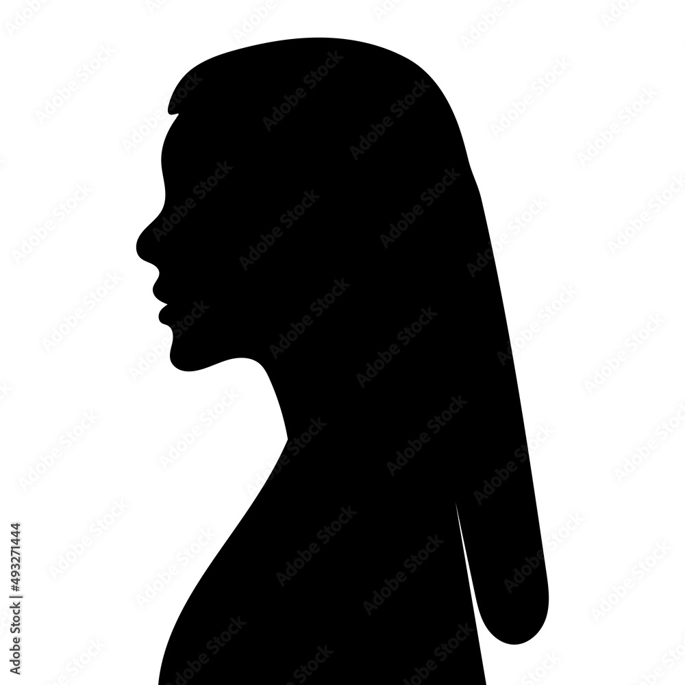 woman portrait in profile silhouette