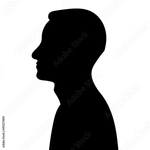 man portrait in profile silhouette