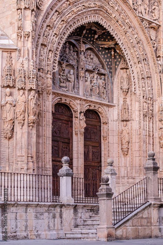 Gothic-Elizabethan facade, church of Santa María la Real, 15th century, Aranda de Duero, Burgos province, Spain