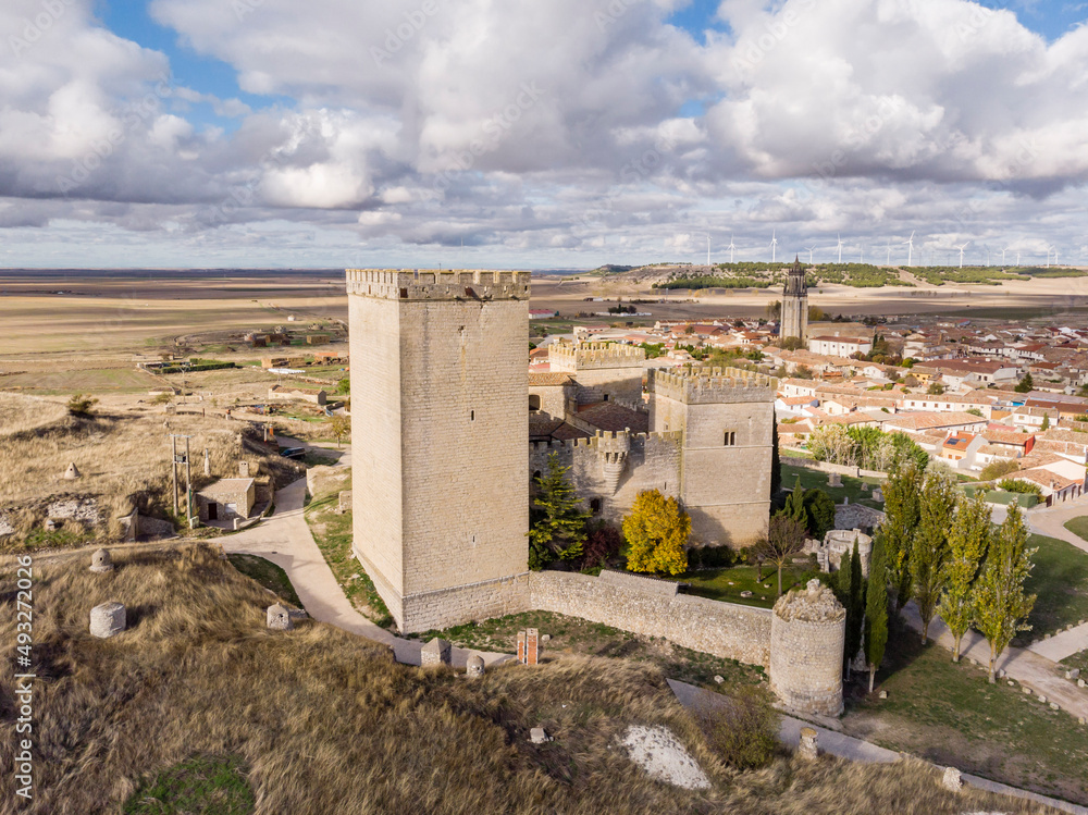 castle of Ampudia, 13th century, gothic architecture, province of Palencia, Spain