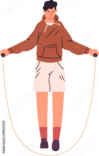 Man Jumping over Skipping Rope Illustration