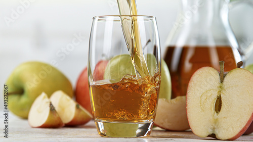 Fresh Apple Juice Being Pou...