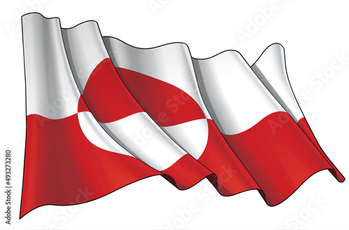 Waving Flag of Greenland