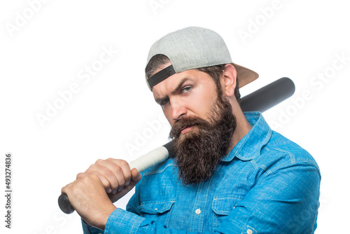 Slika na platnu Hooligan with baseball bat ready for fight