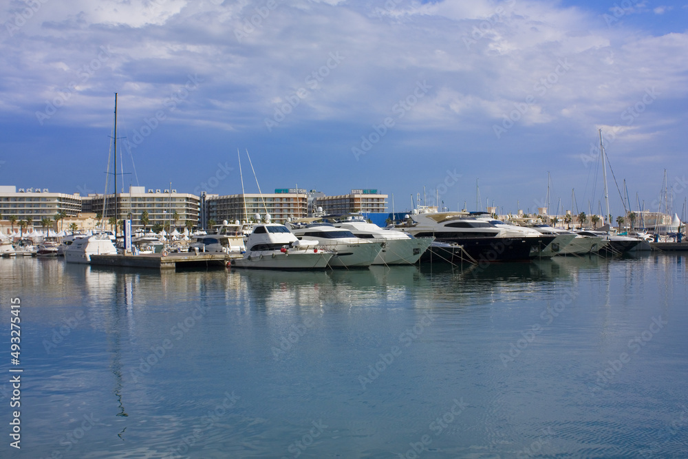  Touristic ferry at marina in Alicante, Spain 