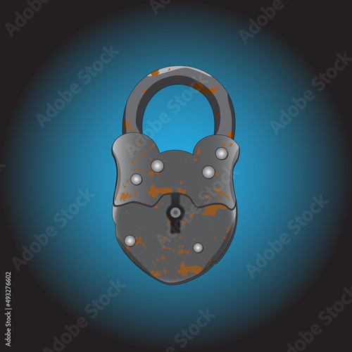 Simple padlock in toon style.