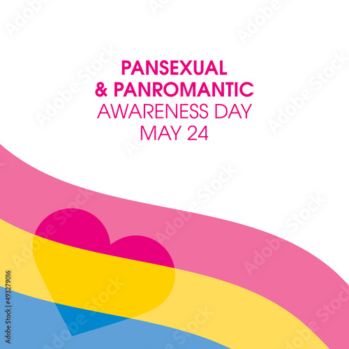 Pansexual and Panromantic Awareness Day vector. Waving panromantic pride flag icon vector isolated on a white background. May 24. Important day