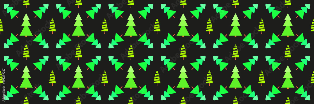 Obraz premium Seamless pattern with christmas trees. Abstract geometric wallpaper. Print for textiles, flyers and posters. Artwork for design