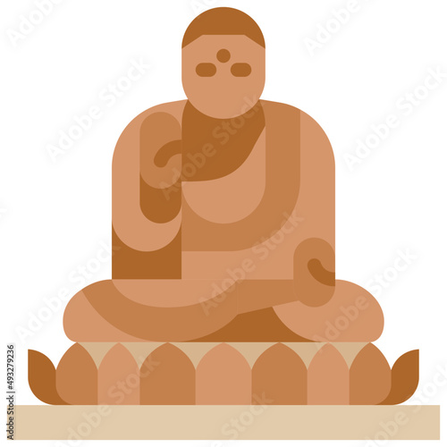 tian tan buddha flat icon