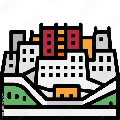 potala palace filled outline icon