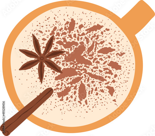 Cup of Coffee with Milk Foam Illustration