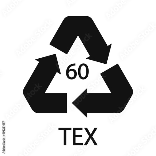 Bio matter organic material recycling code 60 TEX. Vector illustration