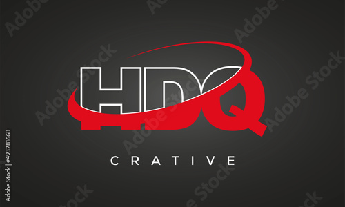 HDQ creative letters logo with 360 symbol vector art template design