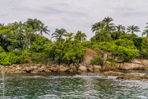 Beautiful tropical landscapes on the coast of Paraty, Rio de Janeiro, Brazil