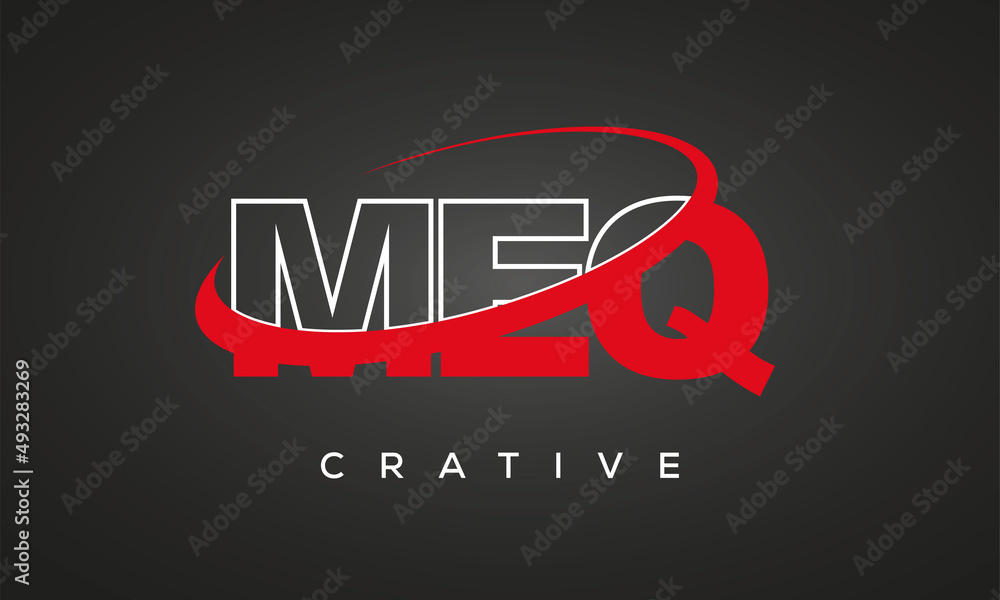 MEQ creative letters logo with 360 symbol vector art template design