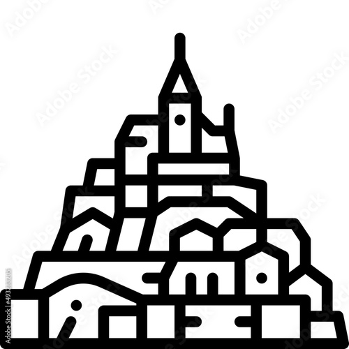 mont saint michel line icon