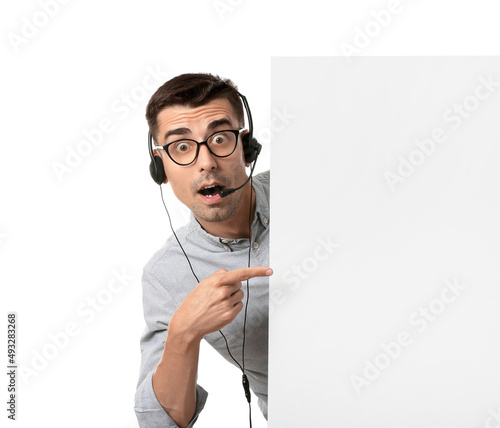 Shocked male consultant of ...