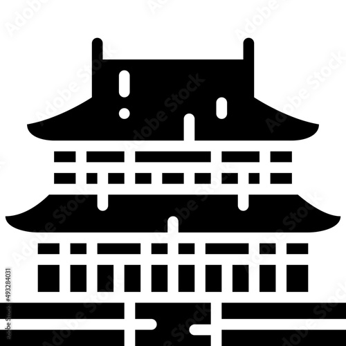 gyeongbokgung palace solid icon