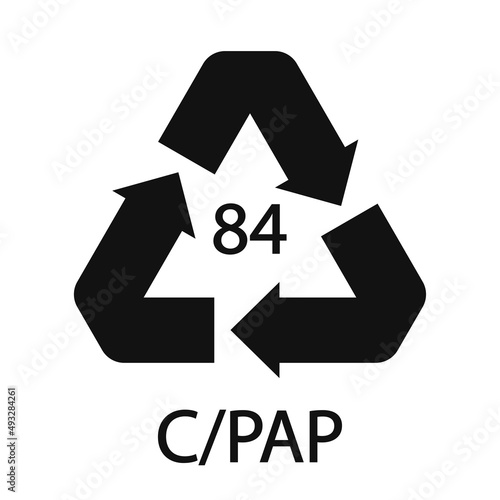 Composites recycling symbol 84 C PAP. Vector illustration