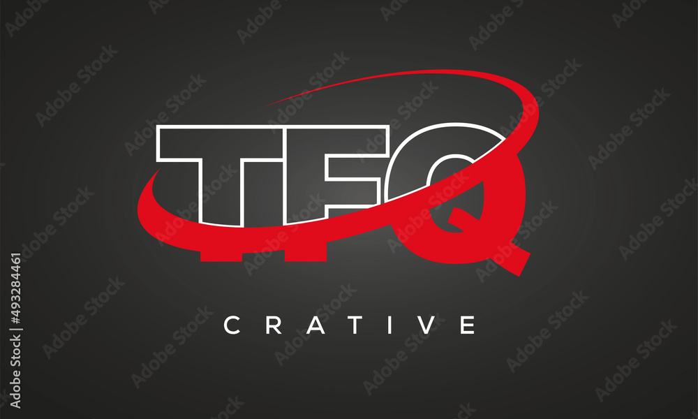 TFQ creative letters logo with 360 symbol vector art template design