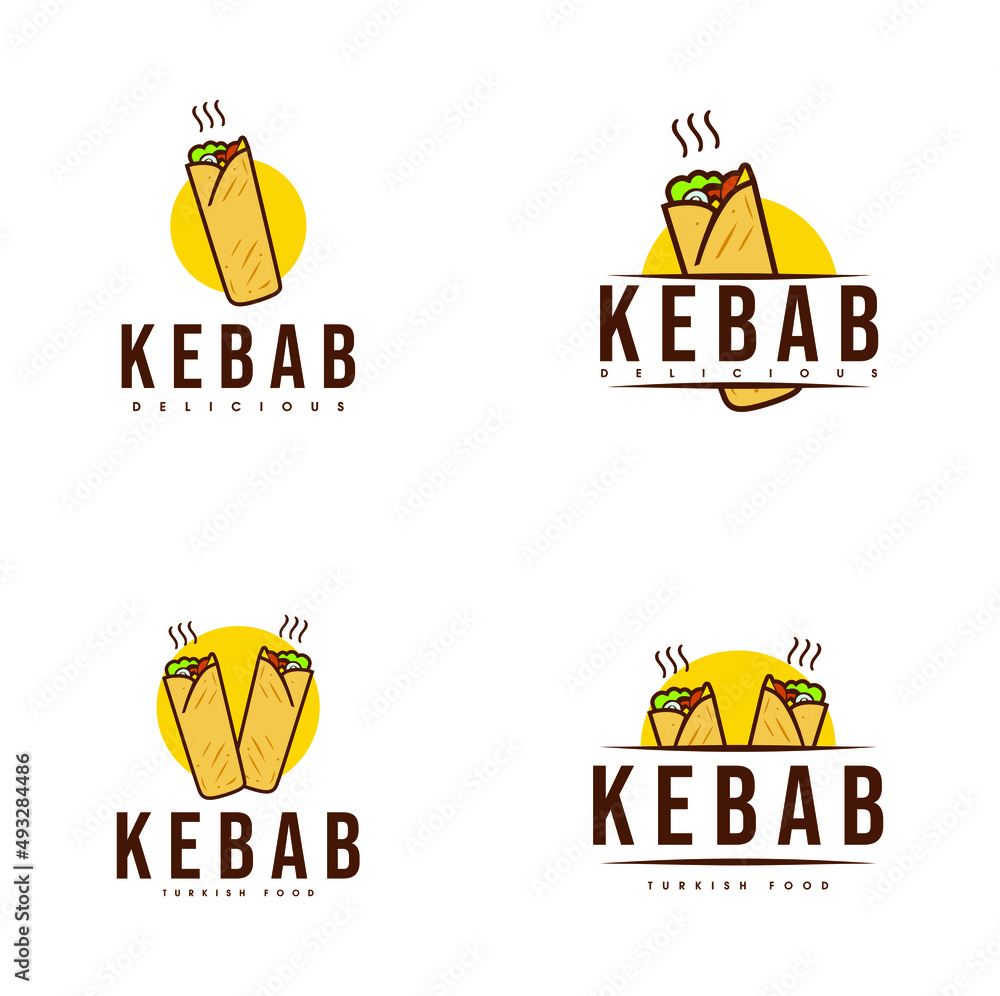 Fototapeta Set of kebab logo templates.
