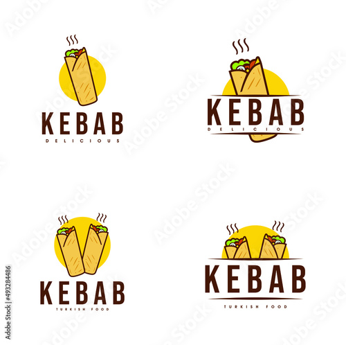 Set of kebab logo templates. 