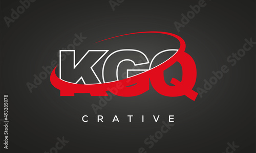 KGQ creative letters logo with 360 symbol vector art template design