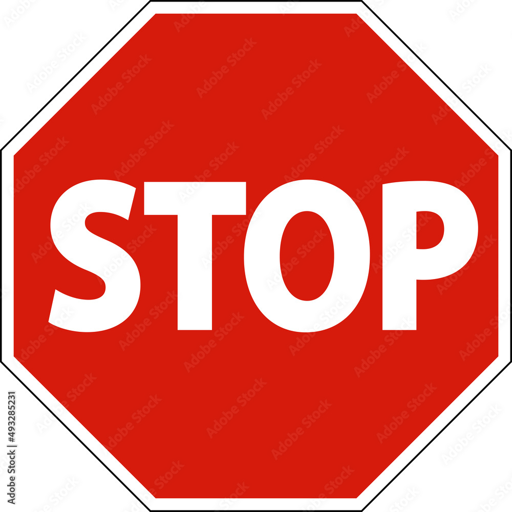 Stop Safety Sign On White Background Stop Safety Sign On White Background
