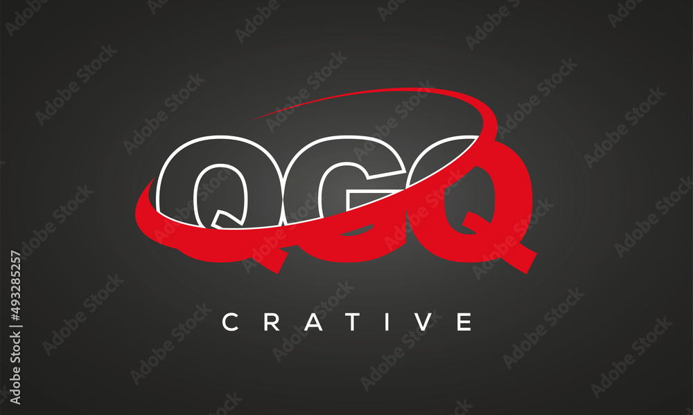 QGQ creative letters logo with 360 symbol vector art template design