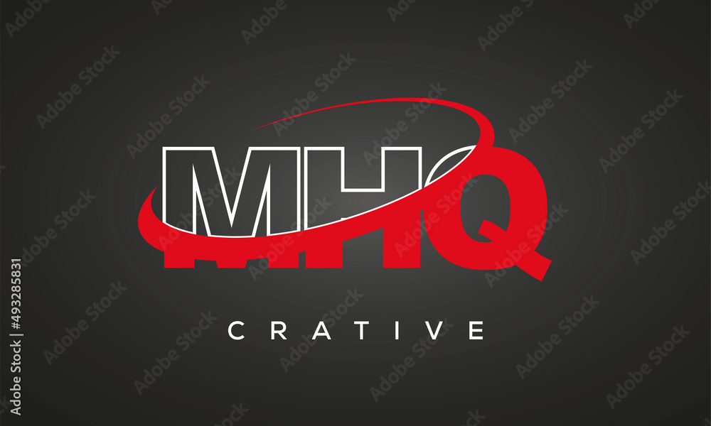 MHQ creative letters logo with 360 symbol vector art template design