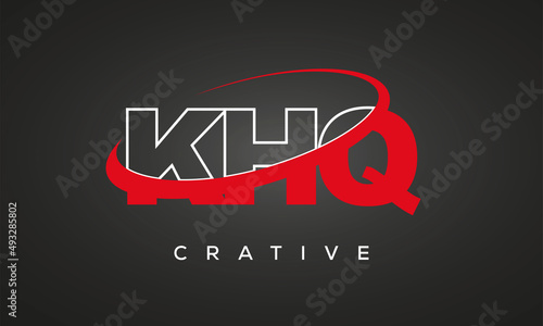 KHQ creative letters logo with 360 symbol vector art template design