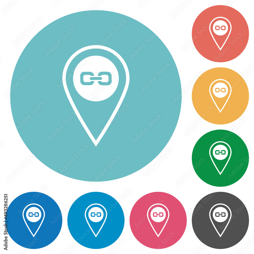 Link GPS location flat round icons Link GPS location flat round icons