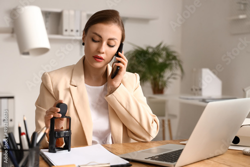 Female notary public attach...