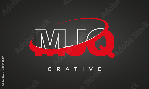 MJQ creative letters logo with 360 symbol vector art template design