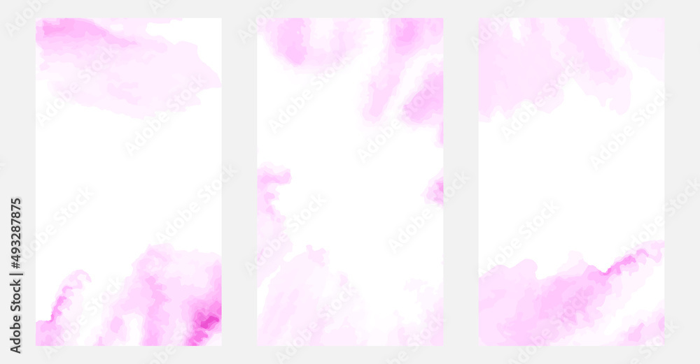 set of watercolor texture background of pink spots