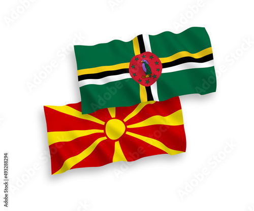 Flags of Dominica and North Macedonia on a white background