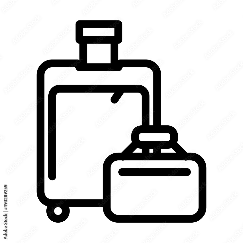 luggage traveler line icon vector. luggage traveler sign. isolated contour symbol black illustration luggage traveler line icon vector. luggage traveler sign. isolated contour symbol black illustration